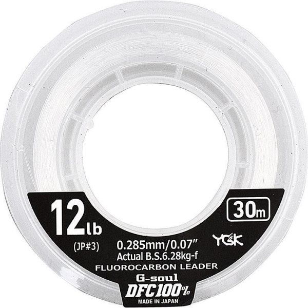 YGK G Soul DFC 100% Fluorocarbone Leader - 30m Spool