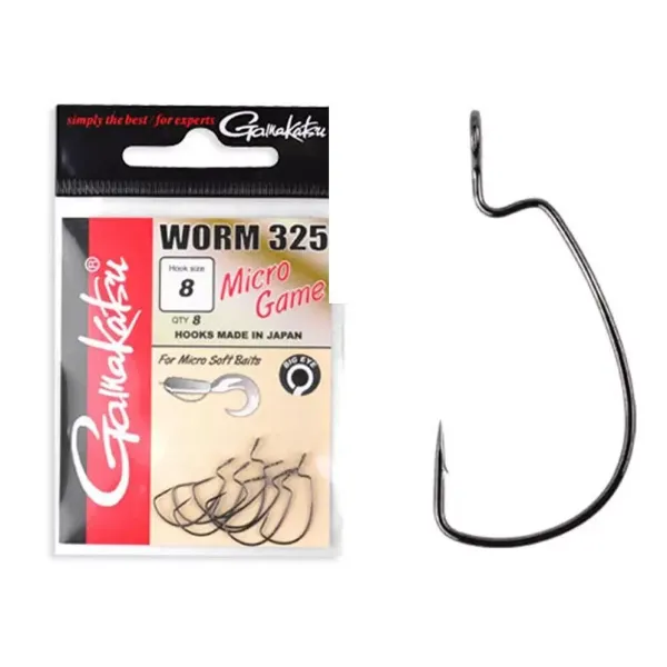 Gamakatsu Worm 325 Micro Game Offset Hooks