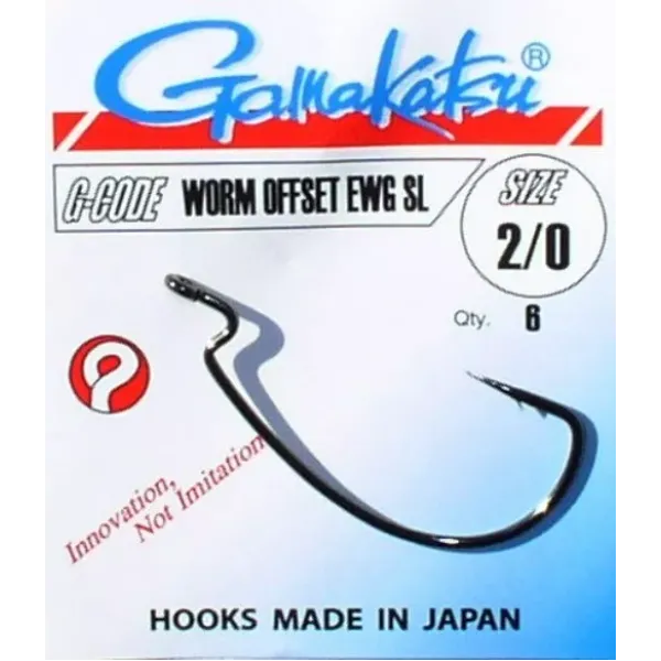 Gamakatsu Worm Offset EWG SL Extra Strong Weedless Hooks